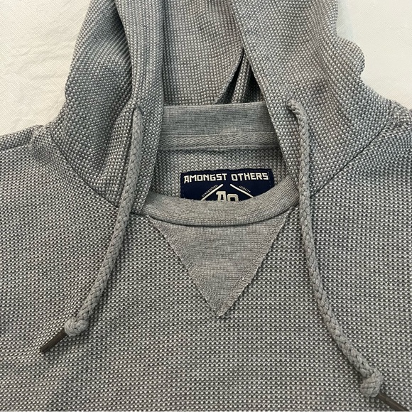 Amongst Others Mens M Gray Waffle Knit Thermal Pullover Casual Long Sleeve - Picture 1 of 11